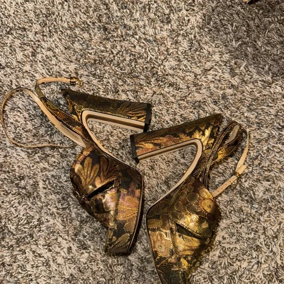 Sam Edelman Kirsten Floral Printed Chunky Heels size 6 - Picture 4 of 5